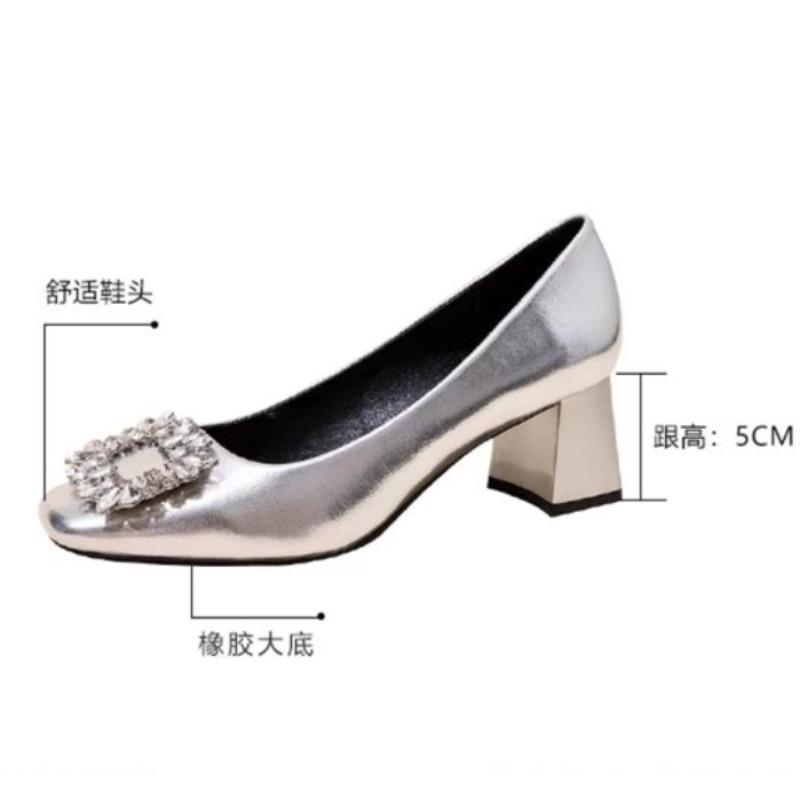 Fashion New Style Women's Summer Heels Women Sandals Luxury Crystal Mid Party Shoes Chunky Slingback Slippers Designer Sexy Pumps Fad