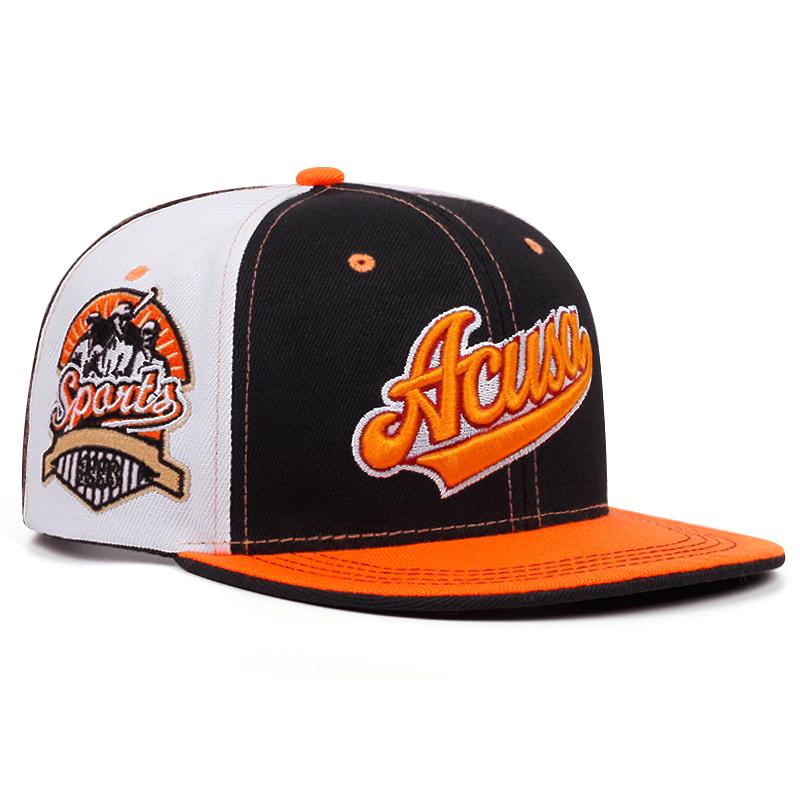 New Acusa Embroidered Men's Color Block Cap Youth Hip Hop Retro Hat Snapback Cotton High Quality Fashion Women's Hat