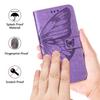 For Motorola Moto E14 4G/G04 4G/G04s 4G/G24 4G Wallet Case with Wrist Strap Butterfly Imprint Leather Phone Cover