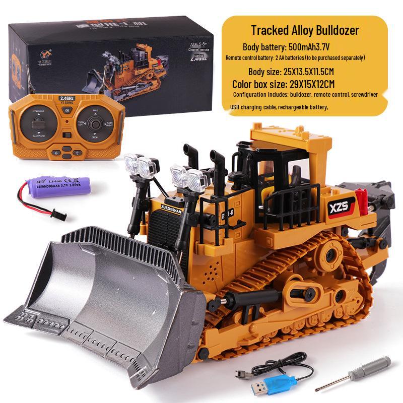 2.4G Remote Control Excavator & Bulldozer Toy - Alloy Construction Vehicle for Kids