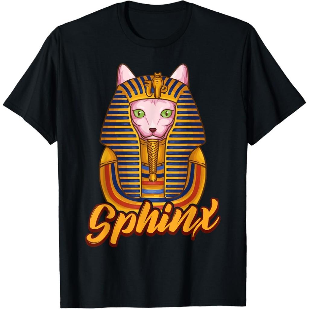 Egyptian Sphinx Cat Gift Pharaoh of Egypt Funny Hairless Cat T-Shirt for Men Women Kids