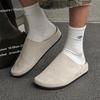 Versatile Boken Shoes Bag Head Half Slippers Men's Outer Wear Spring and Autumn New Lazy Slippers 15167 beige-J