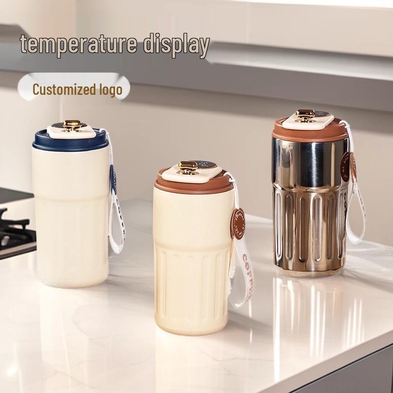 316 Stainless Steel Smart Display Insulated Coffee Mug, Large Capacity with Custom Logo