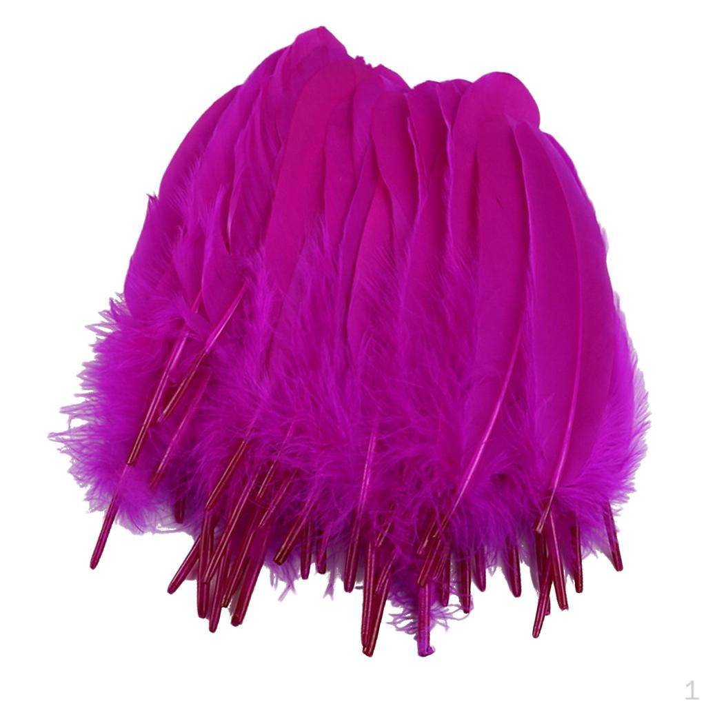 

50 Natural Feather for Stage Rose Red