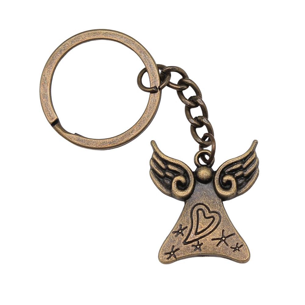 Angel Keychain Wings Charm For Students Protection Key Ring 28mm
