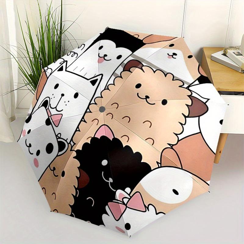 1pc Cute Animals Automatic Folding Umbrella, Portable & Foldable Design with 8 Ribs, Casual Outdoor Accessory yy250805099