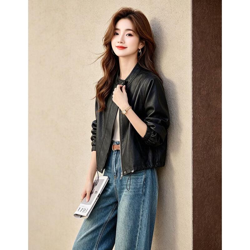 D.F.DEAR Relaxed Drop-Shoulder Stand Collar Casual Women's Jacket