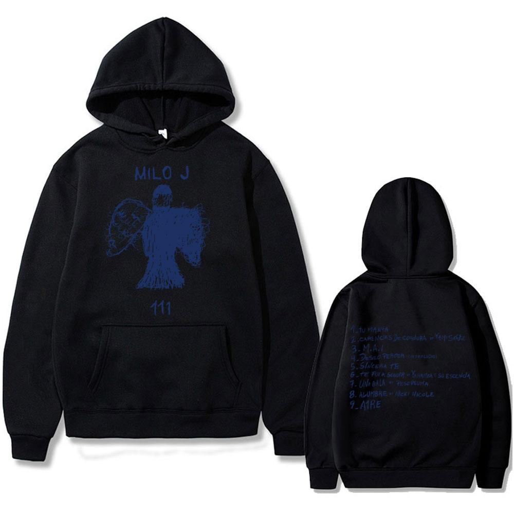 Rapper Milo J 111 Album Graphic Hoodie Men Women Hip Hop Fashion Oversized Hooded Sweatshirt Men's Casual Fleece Cotton Hoodies
