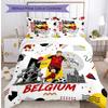 Set Biancheria da Letto Stampata Calcio Belgio 3 Pezzi Copriletto Traspirante Accogliente come Regalo per Inaugurazione Casa o Festa