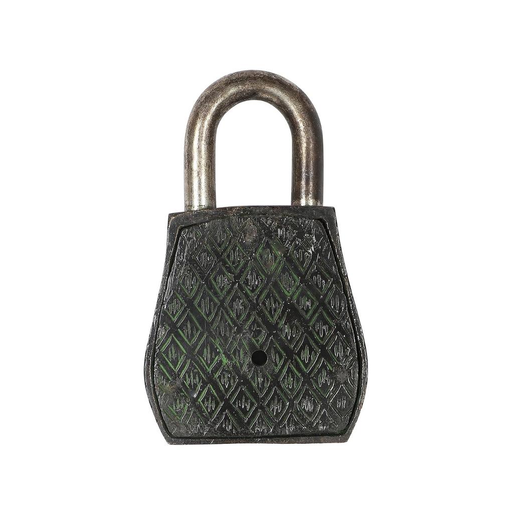 TreegoArt Attraktives Messing Schloss Schlüssel Set mit erstaunlichem Eulen Design Grün Beschichtetes Funktionelles Messing Schloss mit 2 Schlüsseln - Packung von 1