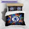 Set Lenzuola 3 Pezzi Stampato Chelsea FC Morbido Delicato sulla Pelle Lavabile Copripiumino e Federe Set Tutte le Stagioni Camera da Letto