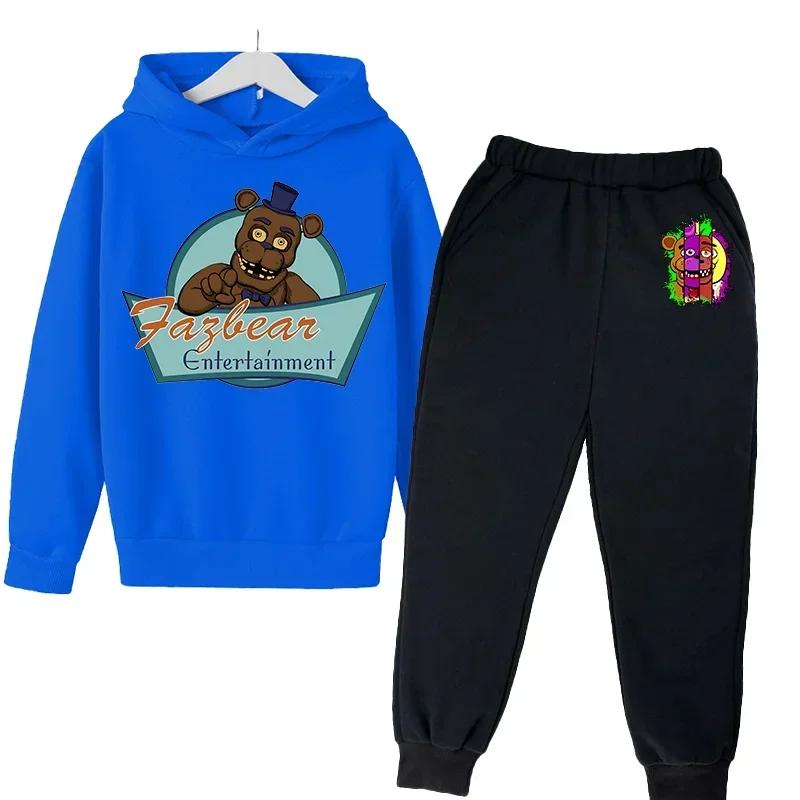 FNAF Five Nights At Freddys Sweatshirt Set Fleece Kids Sweatpants Boys Jacket Girls Clothes Spring Autumn Hoodie Birthday Gift