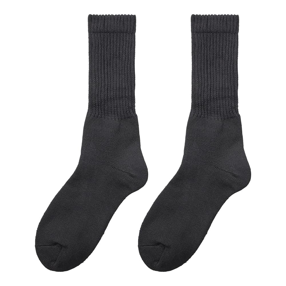 Gunze AGY302 Fire Acedron Warm Room Full Pile Black Men's Socks, Moisture-Wicking, Heat-Generating, 3-Layer, Knit, Deodorizing,