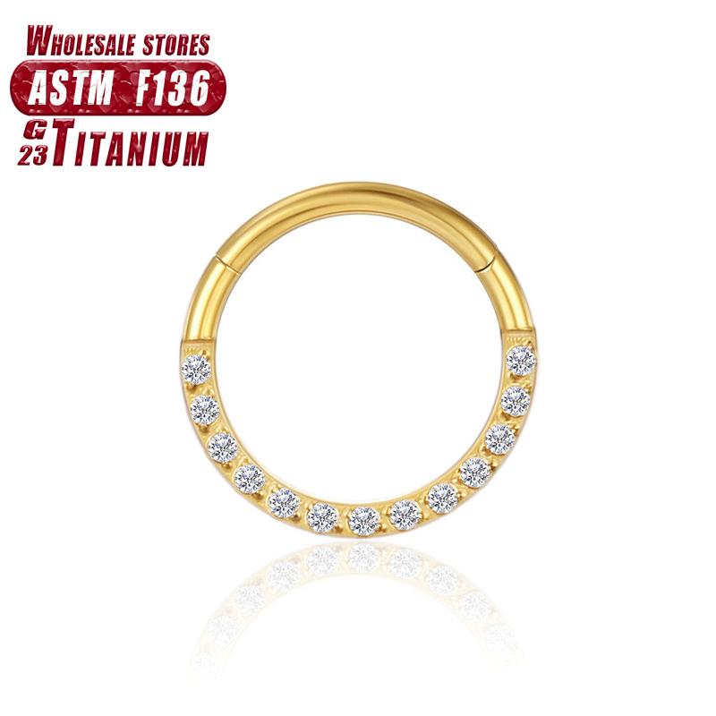 F136 Titan Piercing ZC Nasenringe Damen Scharnier Segment Septum Clicker Daith Ohrringe Creolen Knorpel Tragus Piercing Schmuck