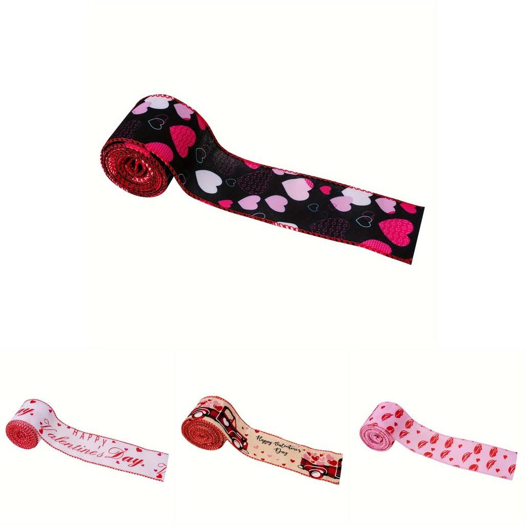 Romantic Red Heart Ribbon Set For Valentines Day With Four Creative Styles For Diy Decor Home