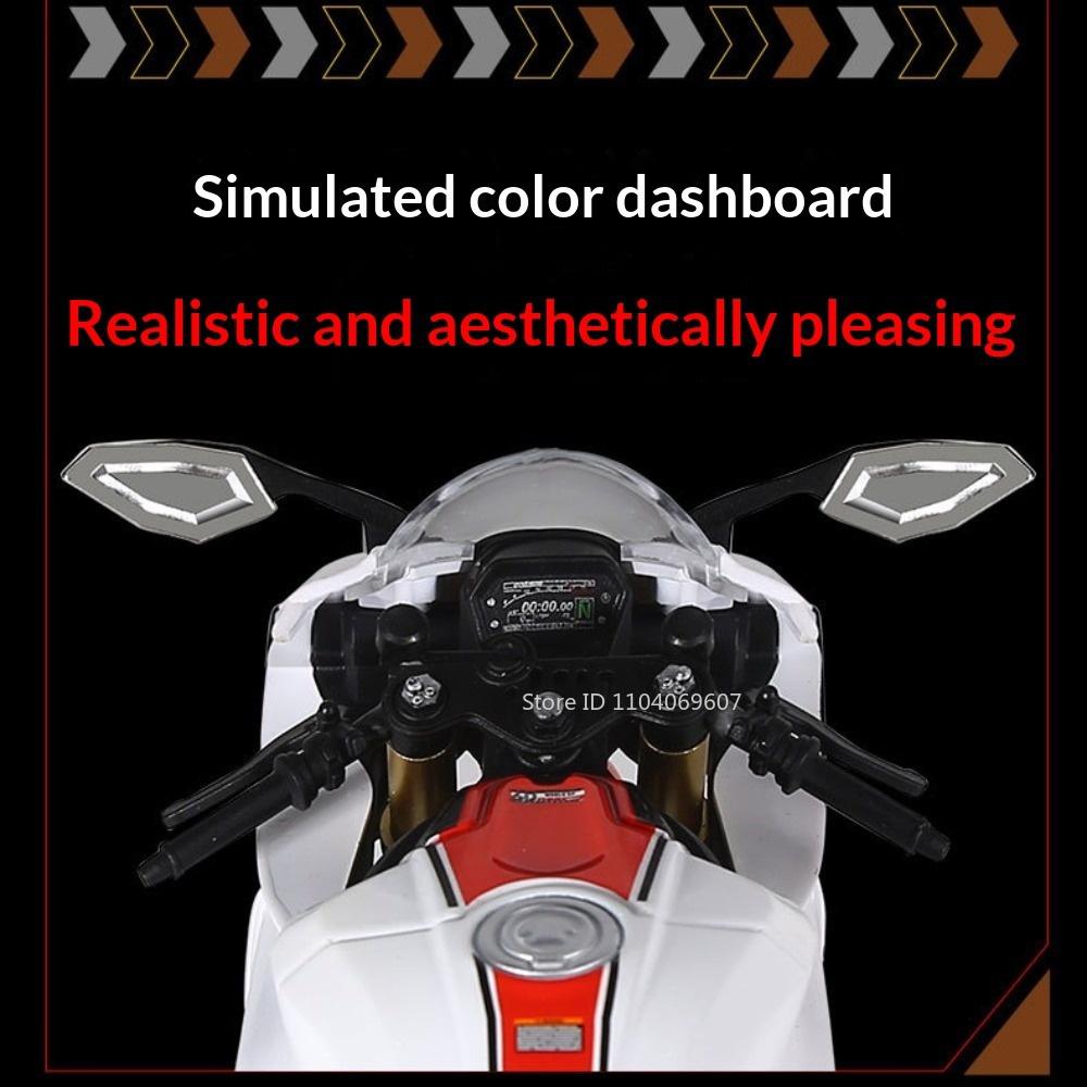 1:9 Scale R1 CBR1000 Motorcycle Model Toy Linkage Steering Foldable Tripod Motorbikes Metal Diecast Models Living Room Ornaments