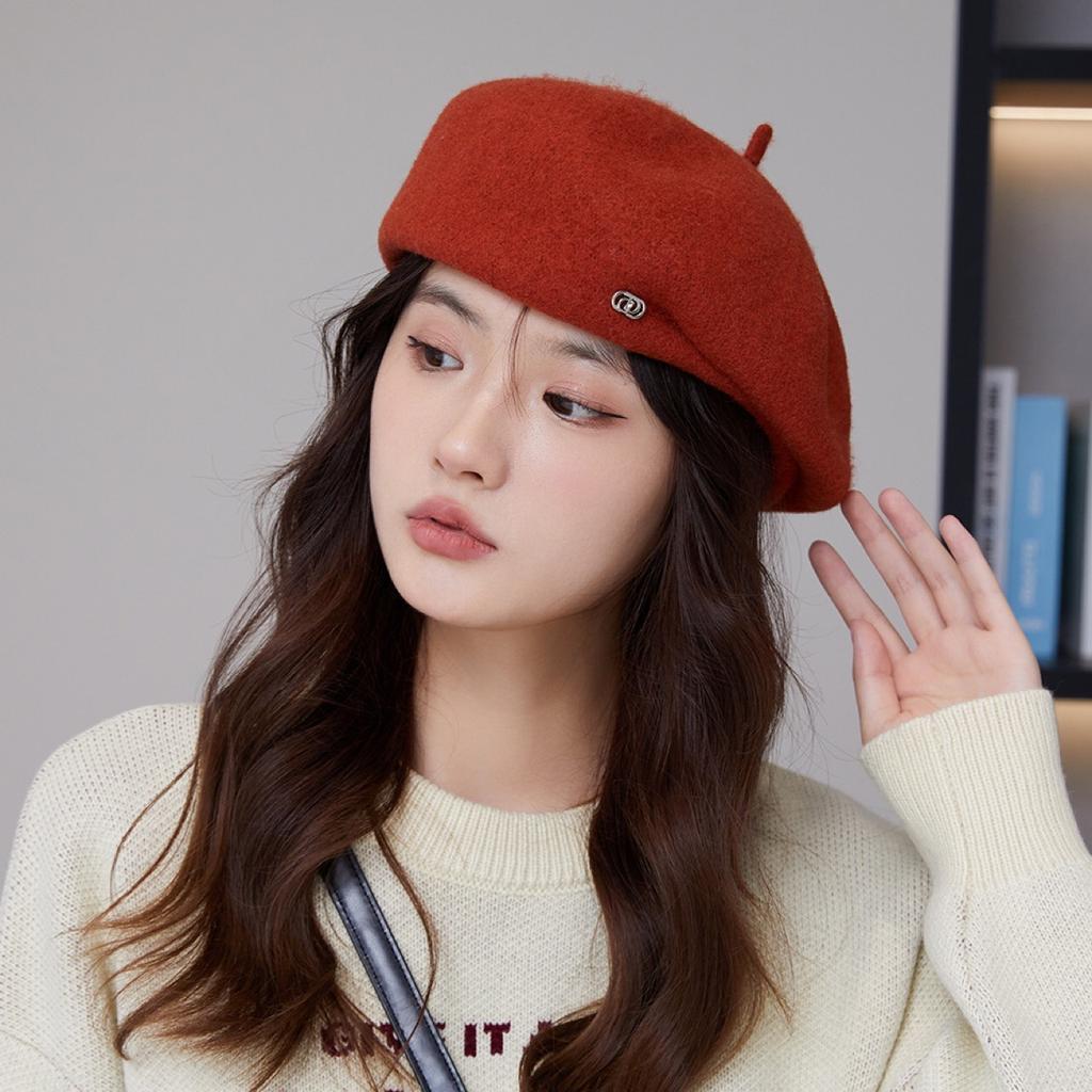 Beret autumn and winter hat women's foreign style fashionable literary and retro big head circumference versatile face small painter hat
