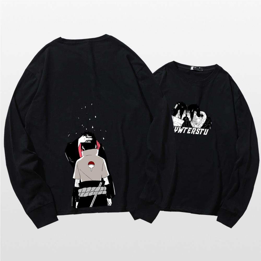 Naruto long-sleeved T-shirt spring and autumn clothes Japanese animation pure cotton clothes Uchiba ferret youth student clothes XXS