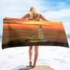 Mikrofaser Strandtücher Übergröße Stranddecke Handtuch Tragbar Leuchtturm Weich Super Wasserabsorbierend Vielseitiges Überwurfhandtuch