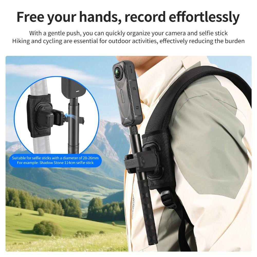 Quick Release Selfie Stick Holder Selfie Stick Mount for Insta360/DJI/GoPro For Backpack Strap