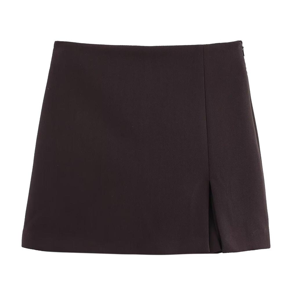 Spring 2025 Women's European-American Style Slit Hem Skirt Pants