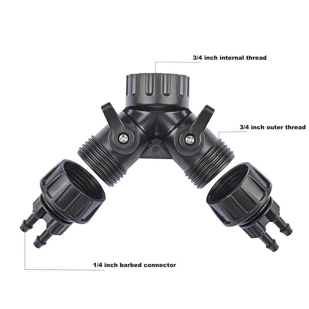 Tap Adapter Drip Irrigation 4-Way 2-Way Splitter for Garden 1/4'' Hose Automatic Watering System Kit Bonsai Pot Plant Greenhouse