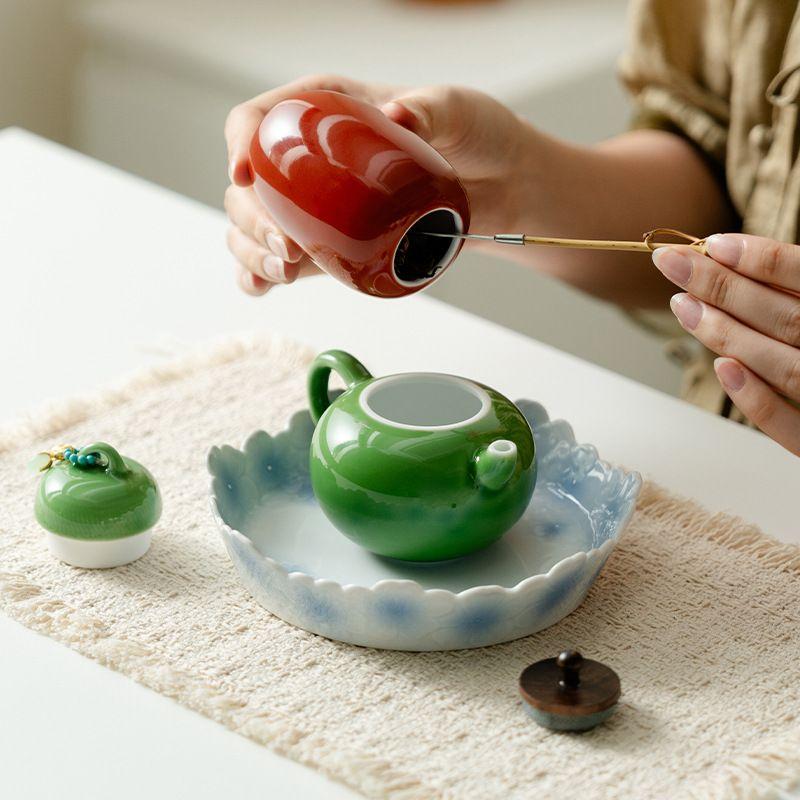European-style Ceramic Tea Canister Colorful Multifunctional Candy and Snack Box Kitchen Nuts and Coffee Bean Herb Storage Jar