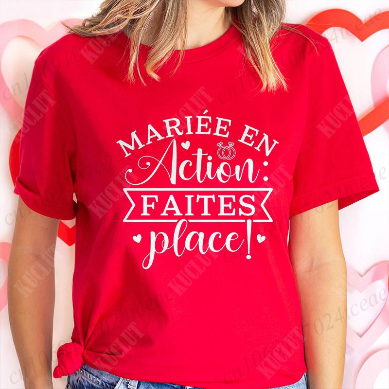 Humor French Bachelorette Party T-Shirt Girls Single Farewell Tees Team Evjf Future Bride Shirt Funny Bridal Shower Wedding Tops