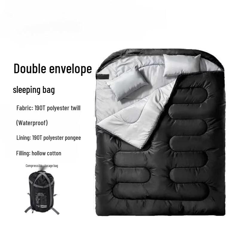 Lishin Double Camping Sleeping Bag with Pillow