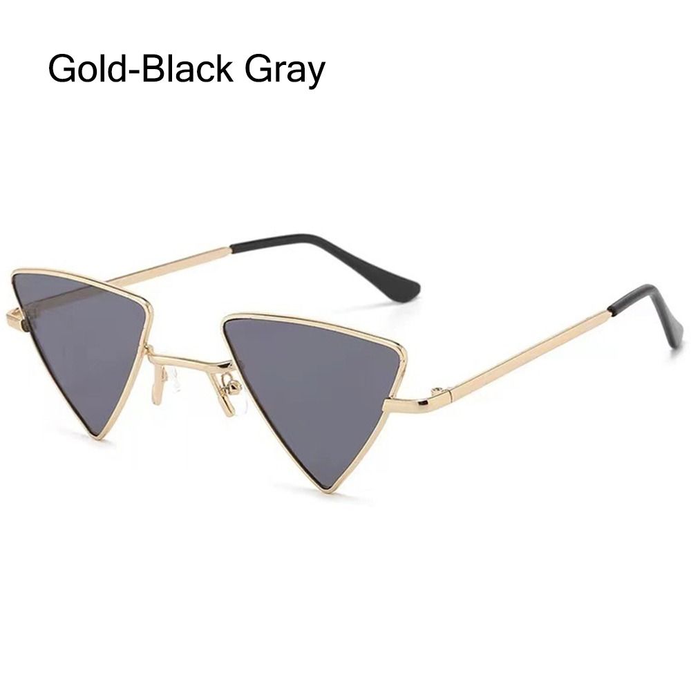 Small Hippie Sunglasses Women Men Triangular Metal Frame Tinted Colorful Lens Sun Glasses Punk Shades For Rave Party Halloween