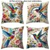 1/4pcs Colorful Hummingbird Floral Pillowcases with 2d Flat Printing Sofa Cushion Cover Home Bedroom Room Decoration