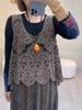 Z2005 Spring and Autumn Series Temperament Lace Embroidery, Vest Wear Foreign Style Loose and Thin Stacked Cotton Thread Vest