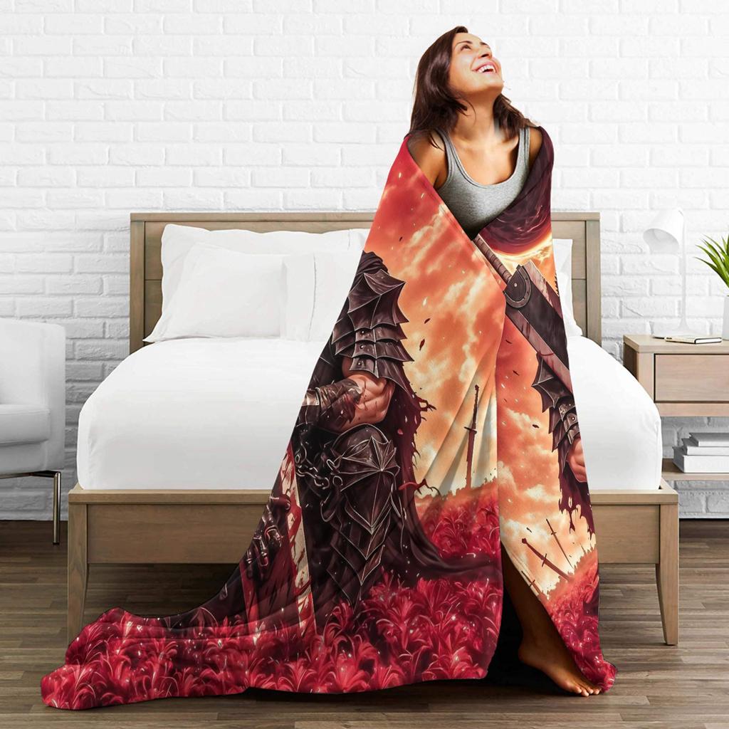 Berserks Blanket Super Soft Funny Plush Throw Blanket For Girls Boys Couch Bed Flannel Bedspread Bed Cover