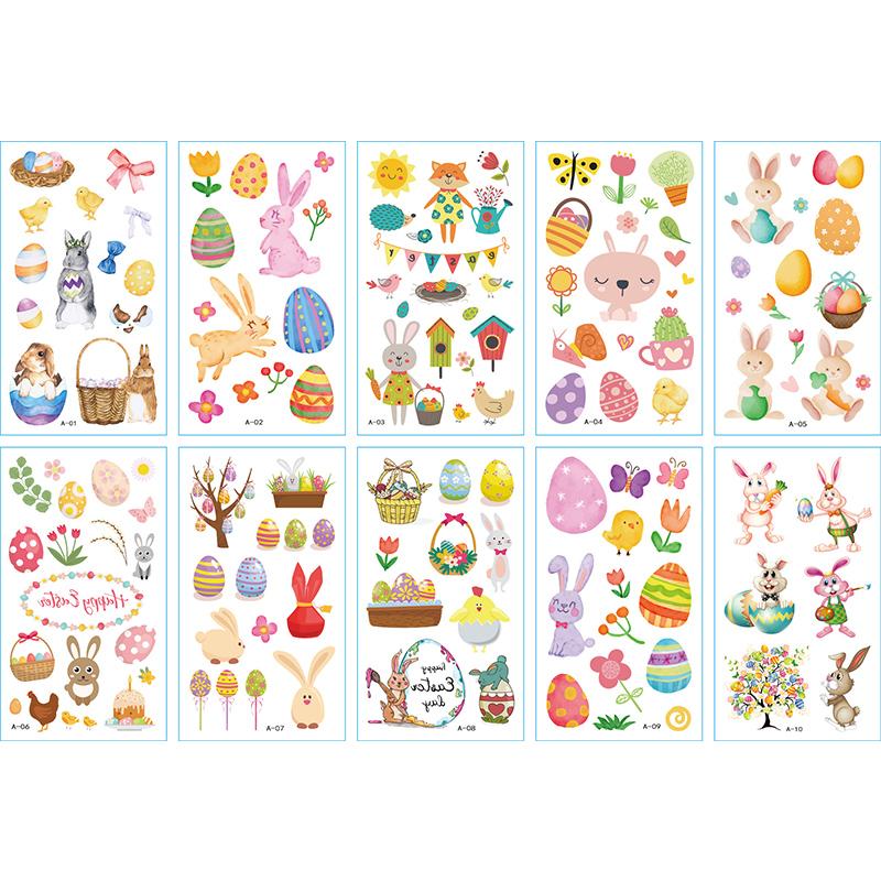 10Sheets/lot Children Cute Cartoon Unicorn Temporary Tattoo Stickers Baby Shower Kids Body Makeup Sticker Tattoos Mermaid Party
