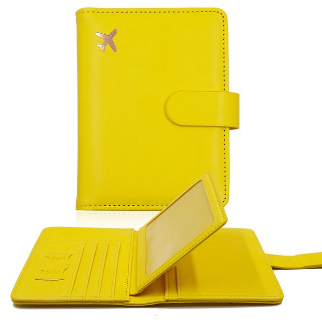 Passport Cover PU Leather Man Women Travel Passport Holder With Credit Card Holder Case Wallet Protector Cover Case