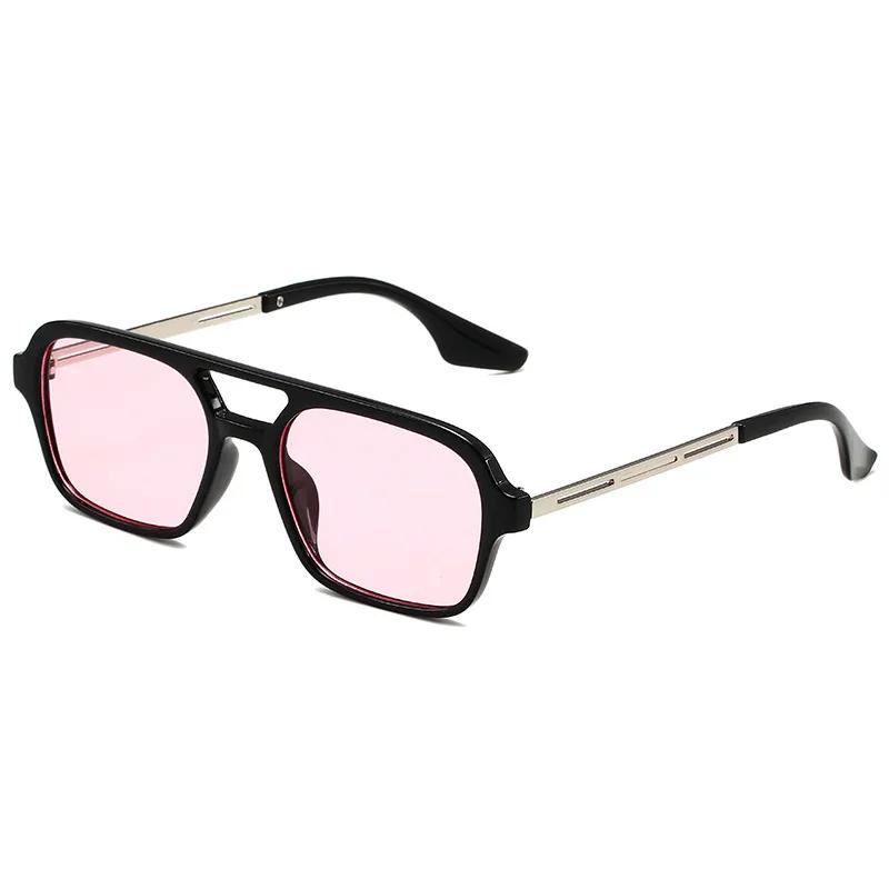 Small Frame Square Sunglasses Women Designer Fashion Luxury Vintage Hollow Leopard Blue Sun Glasses