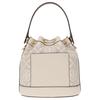 TORY BURCH T Monogram Jacquard Leather Trim Bucket Bag , Crossbody Handbag Women's Almond White (Unisex) Handbags 150492 254