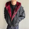 Popular American Retro Fur Collar Hooded Cotton Clothes, Men'S And Women'S Winter Thickened High-End Warm Cotton-Padded Jackets