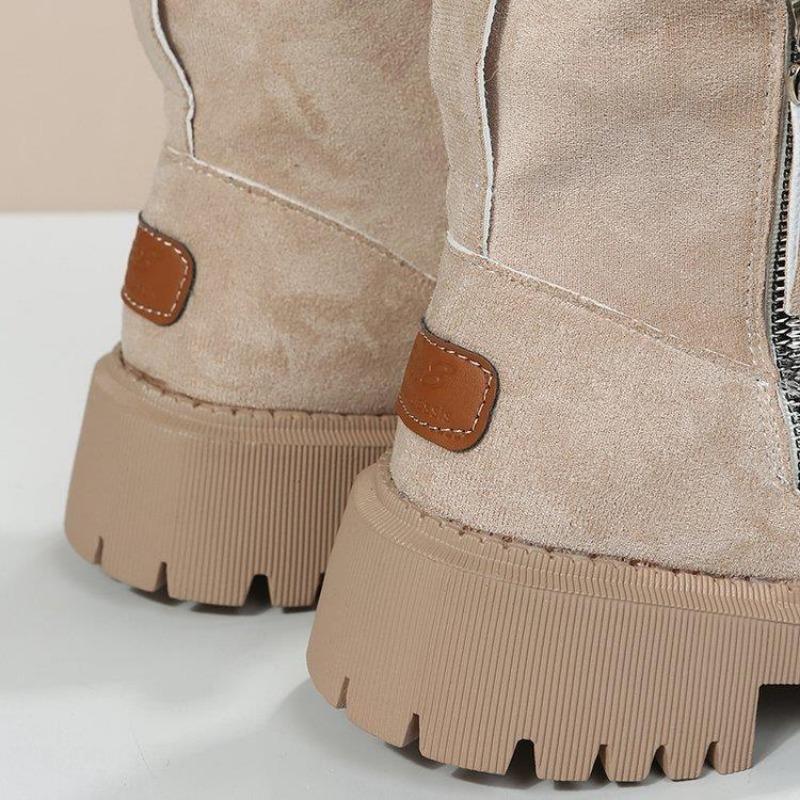Snow Boots Women's Trend 2024 Winter New Style Mid-tube Plus Velvet Thick Warm Cotton Shoes Fur Integrated Winter Women's Boots