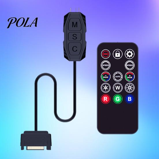 Modes Adjustable ARGB Controller with 14 Keys Remote Control 5V 3Pin to SATA Power Supply Color Changing 3 Buttons Case Fan RGB PC Accessories