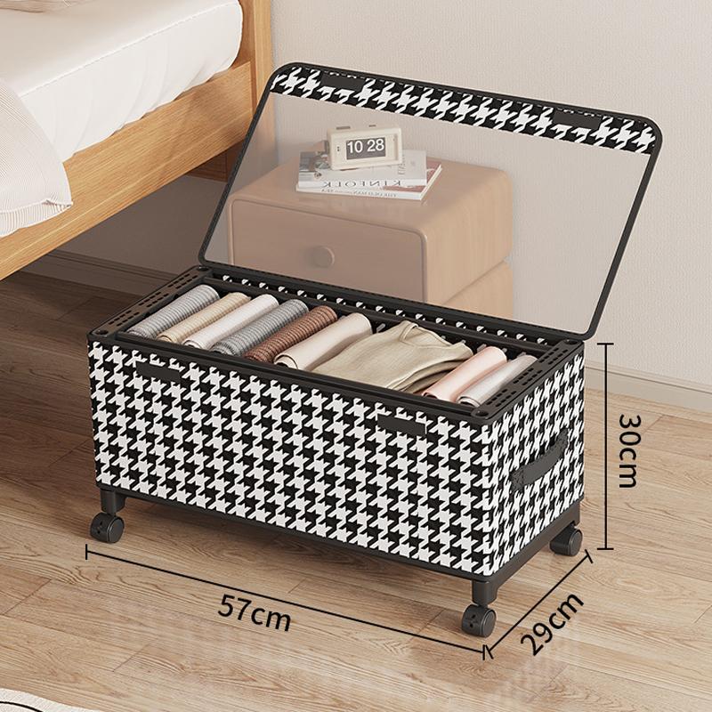 

Ящик для зберігання під ліжком з коліщатками під ліжком Коробка для зберігання одягу великої місткості, висота 30 см. Економія місця Ящик-органайзер для одягу Clear Cover-S