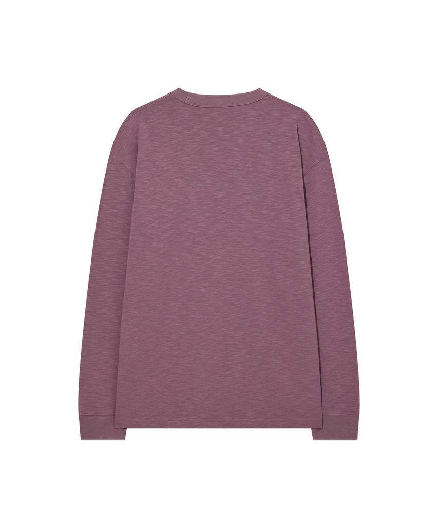 COVERNAT Slub Vintage Graphic Long Sleeve Magenta