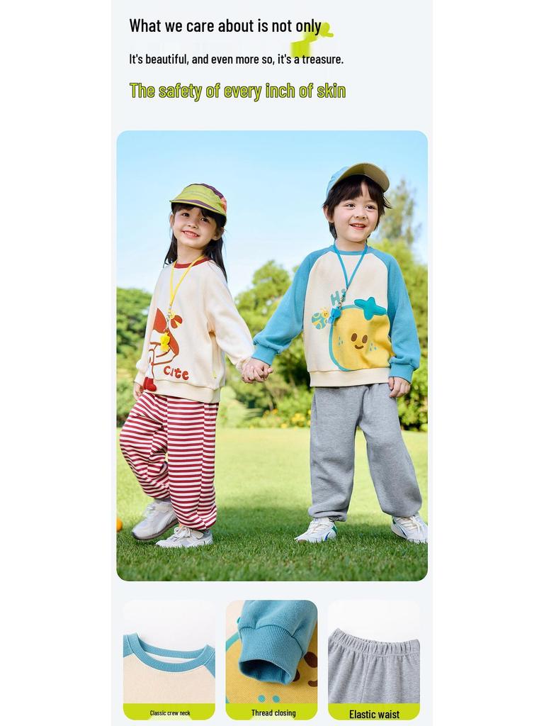 Dudu Family Kids' Spring Set: New Arrival Hoodie & Pants for Boys and Girls