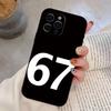 Custodia per telefono Six Seven 67 Per iPhone 17,16,15,14,13,12,11 Plus,Pro Max,XS,Copertura Nera in Morbido Silicone