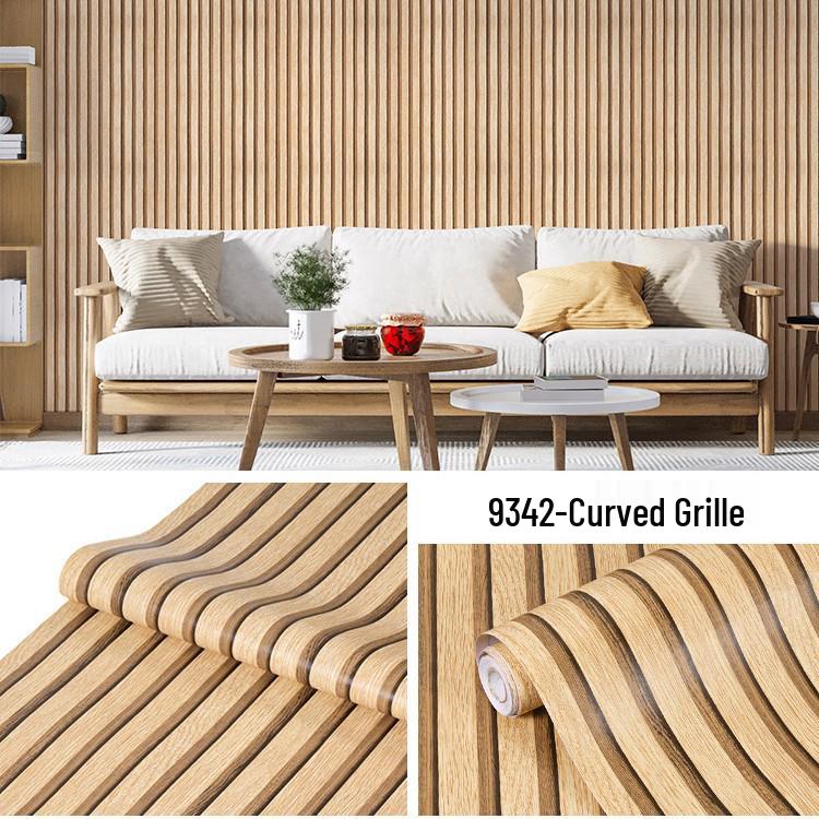 Self-Adhesive Waterproof PVC Imitation Grille Wallpaper for Bedroom Wall Decoration