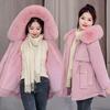 This is a Korean-style Pai winter version of a slimming and elegant cotton-padded jacket with thick fleece and warmth