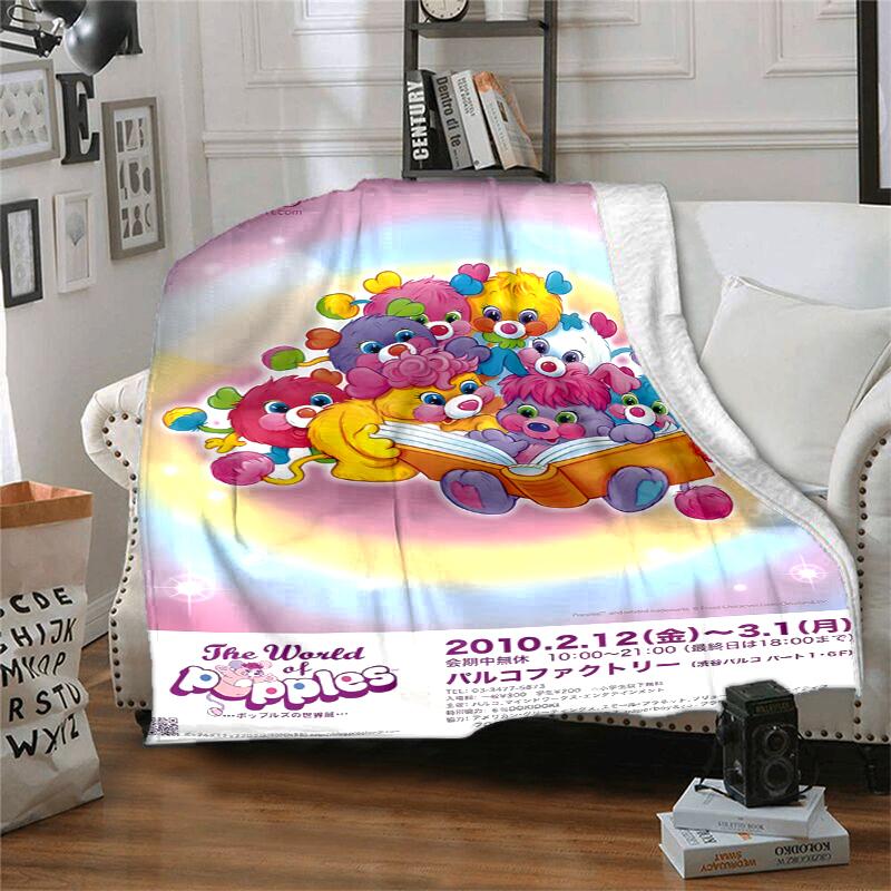 Popples Flannel Blanket Soft Warm All-Season Throw, Design for Camping, Car Travel, Hiking Sofa, Bed, Office Perfect Gift for Parties