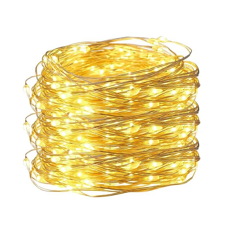 

Рождественская Свадебная Праздничная Вечеринка Украшение USB Светодиодные Гирлянды 5м50LED Серебряная Проволока Гирлянда Свет Водонепроницаемые Сказочные Огни для 5M50LED теплый белый