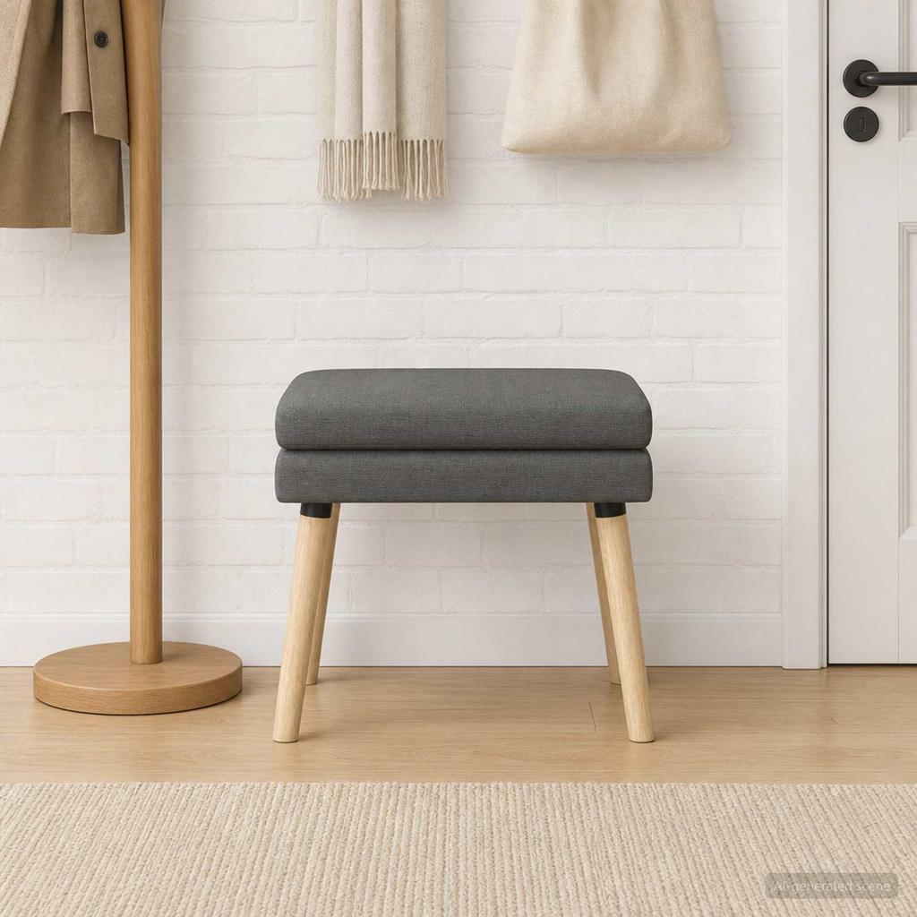 Double Layer Bench Dark Gray 60 X 40 X 46 Cm Fabric