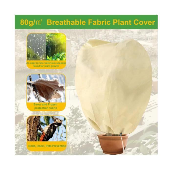 Housse de Protection pour Plantes Voile d'hivernage - Blanc - 100x80cm